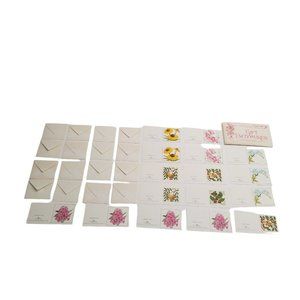 Vintage Miniature Gift Cards Current Flowers Floral Bifold Mini Envelopes Blank